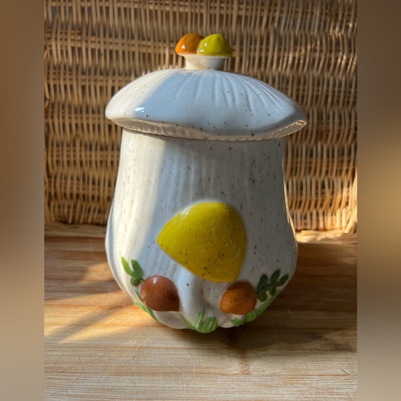 Other - Small Vintage Ceramic Mushroom Canister